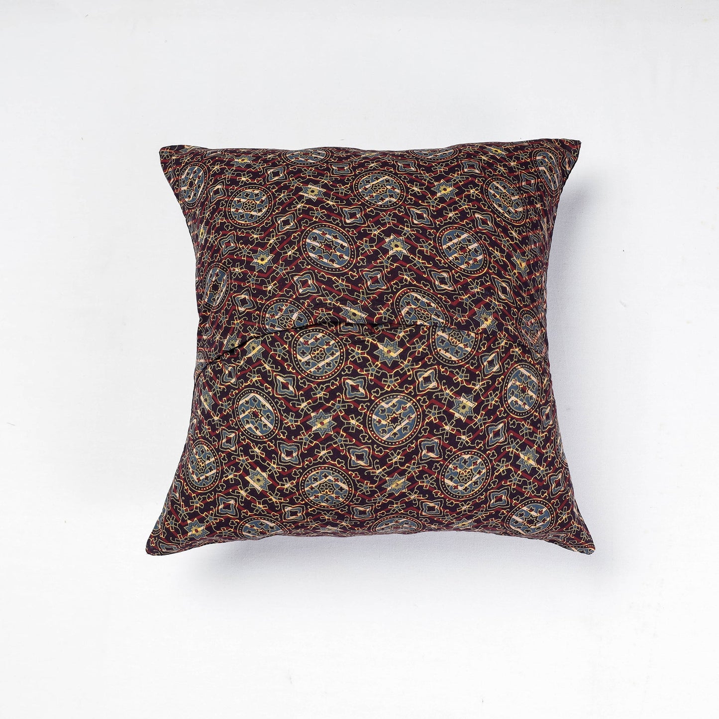 Buy Kutch Tagai Embroidery Ajrakh Cotton Cushion Cover Online at iTokri.com