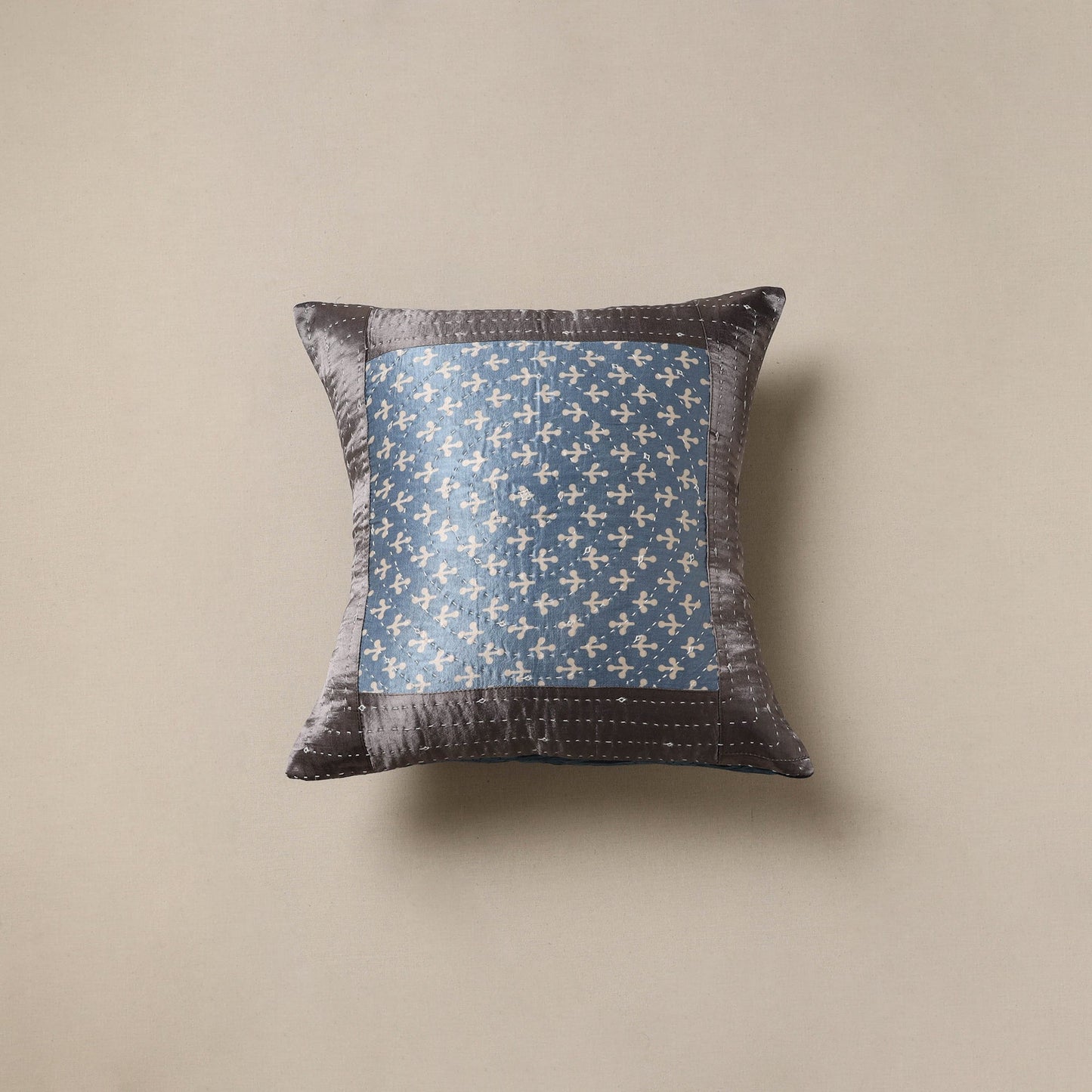 Multicolor - kutch hand embroidery mashru silk cushion