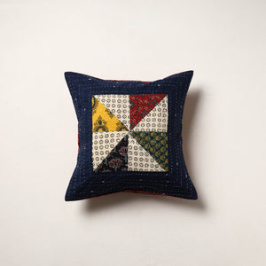 Multicolor - kutch tagai work cotton patchwork cushion