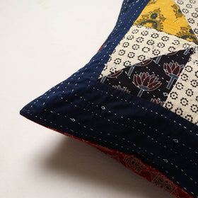 Multicolor - kutch tagai work cotton patchwork cushion