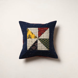 Multicolor - kutch tagai work cotton patchwork cushion