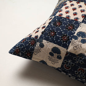 Multicolor - kutch tagai work cotton patchwork cushion