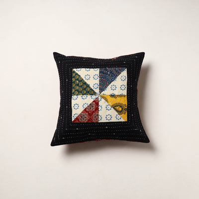 Multicolor - kutch tagai work cotton patchwork cushion