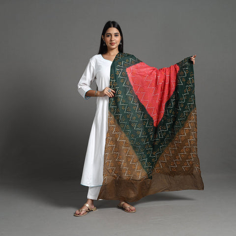 Multicolor - kutch tie-dye cotton bandhani dupatta 01