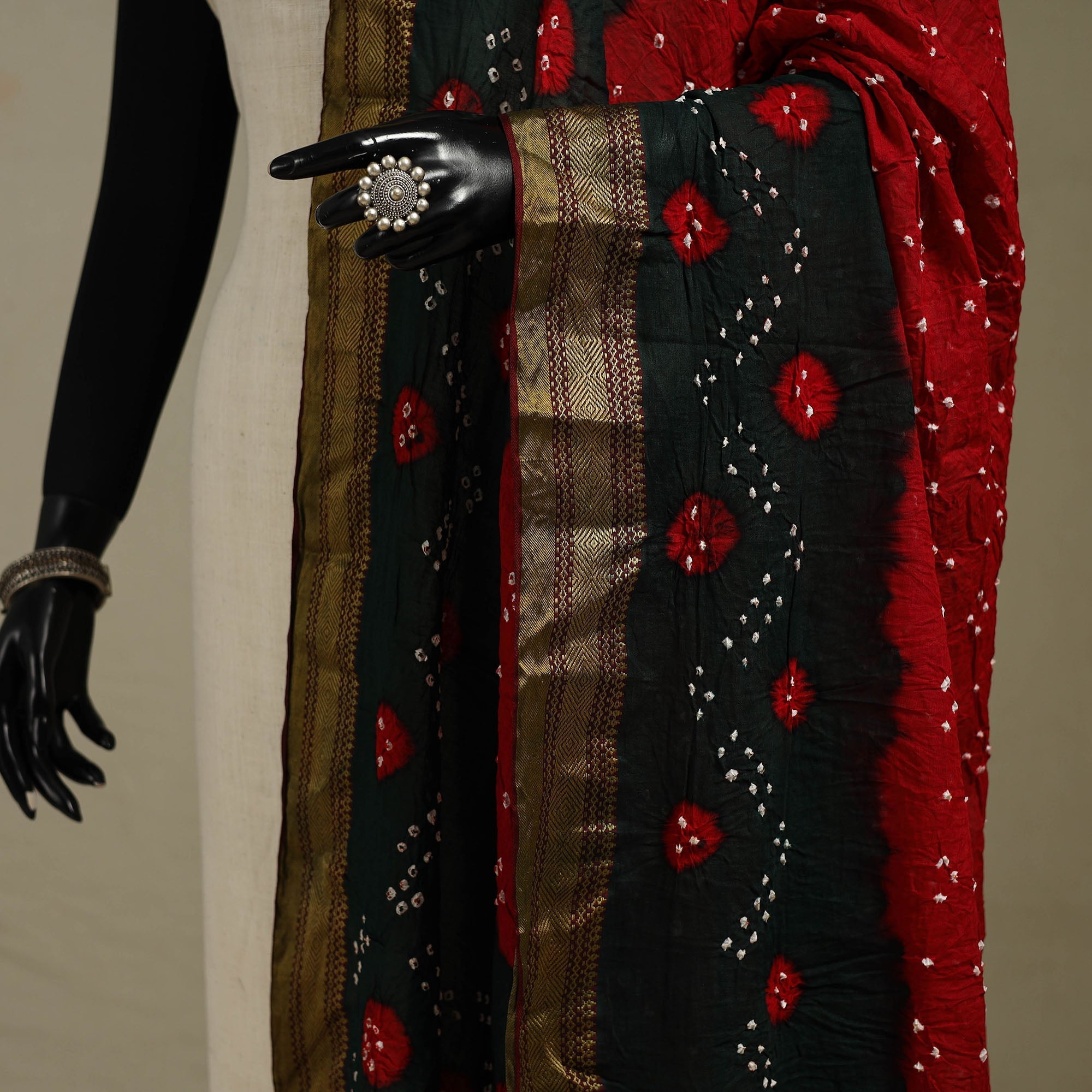 Kutch tie-dye cotton bandhani dupatta 05 - handcrafted