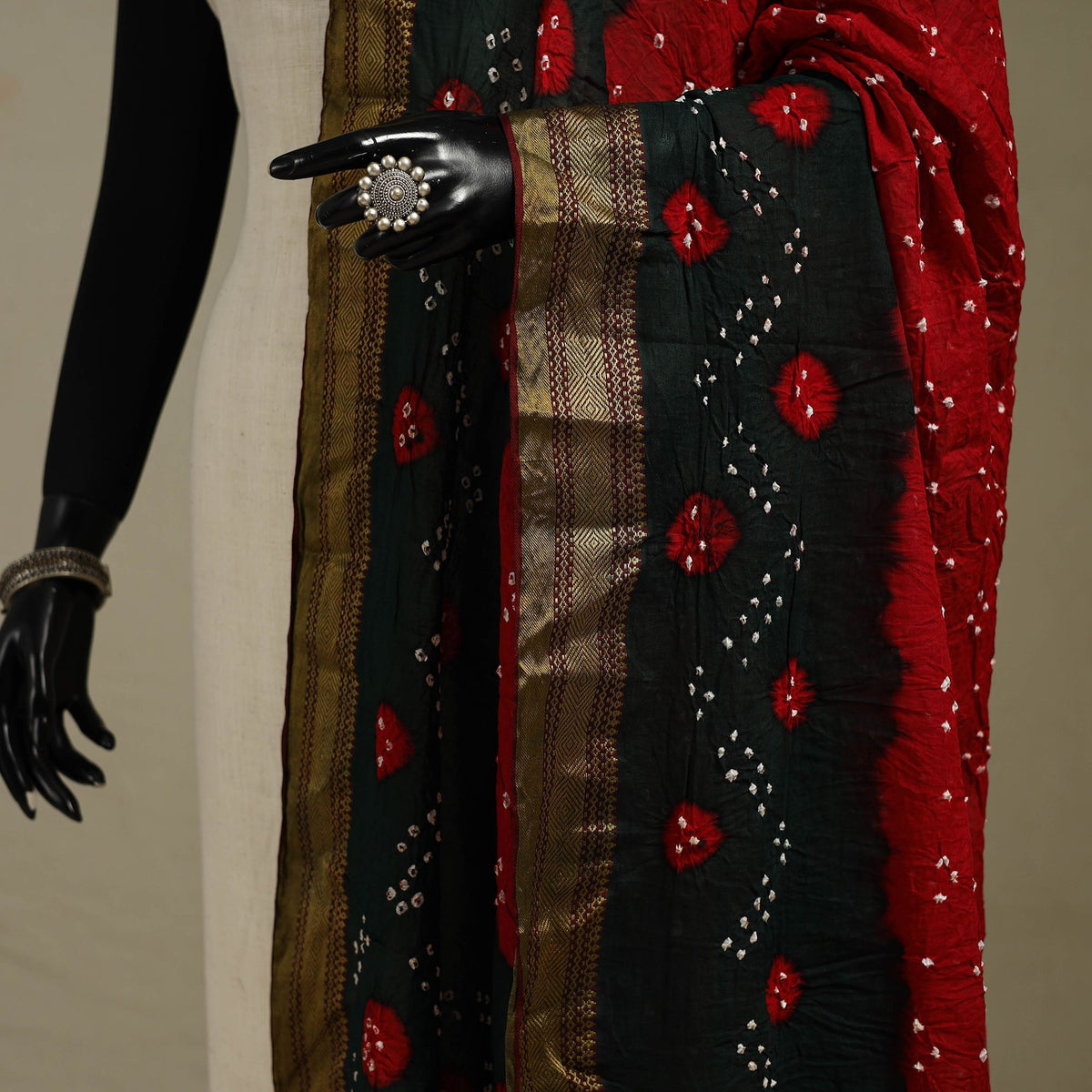 Kutch tie-dye cotton bandhani dupatta 05 - handcrafted
