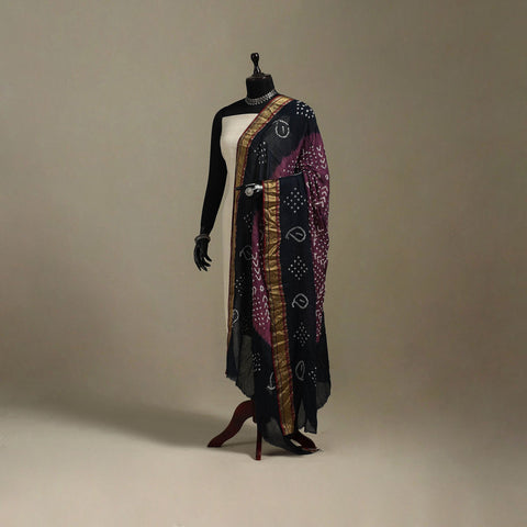 Kutch tie-dye cotton bandhani dupatta 07 - handcrafted