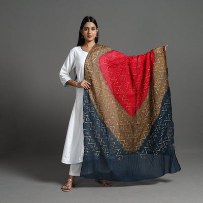 Shop Authentic Multicolor Bandhani Cotton Dupatta Online