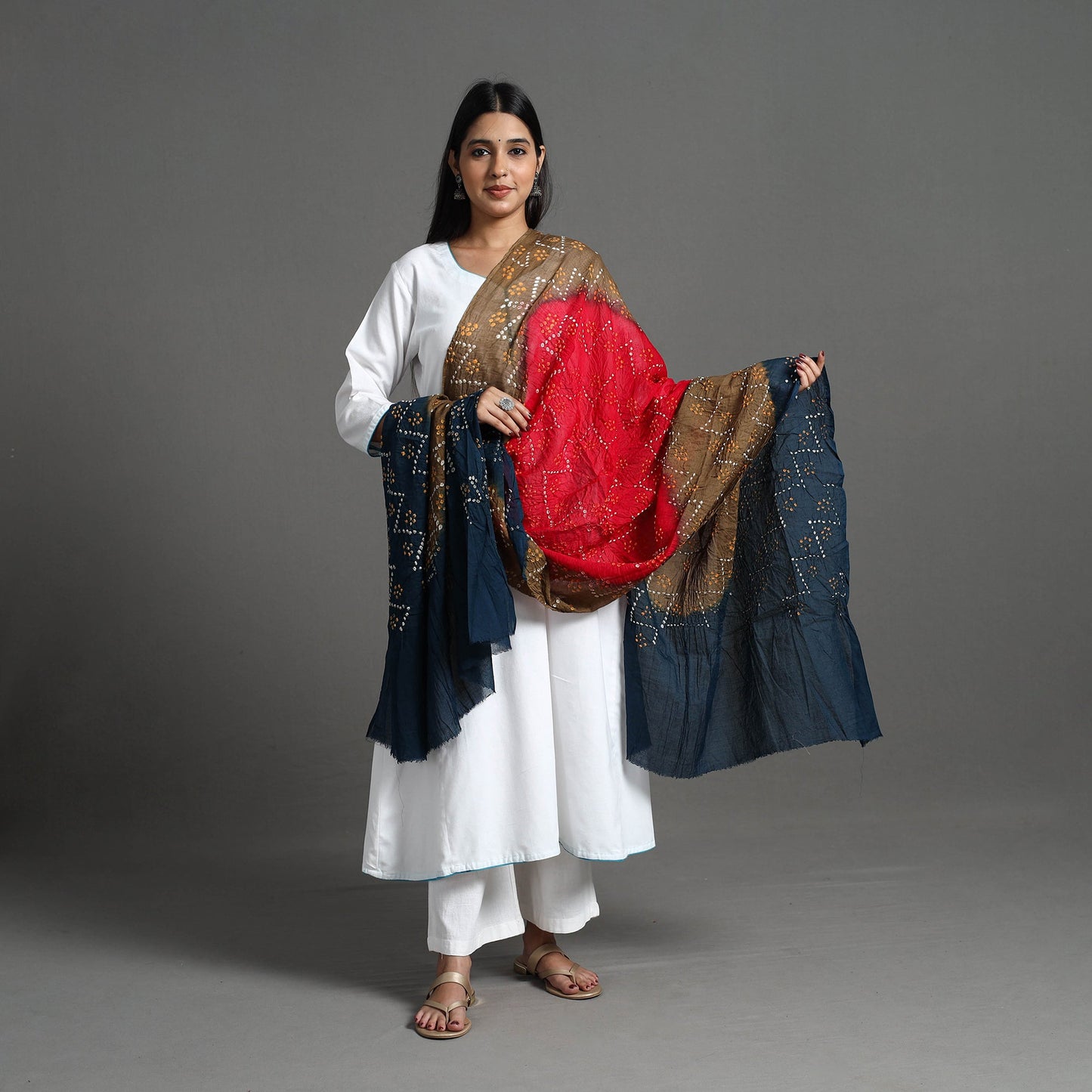 Shop Authentic Multicolor Bandhani Cotton Dupatta Online