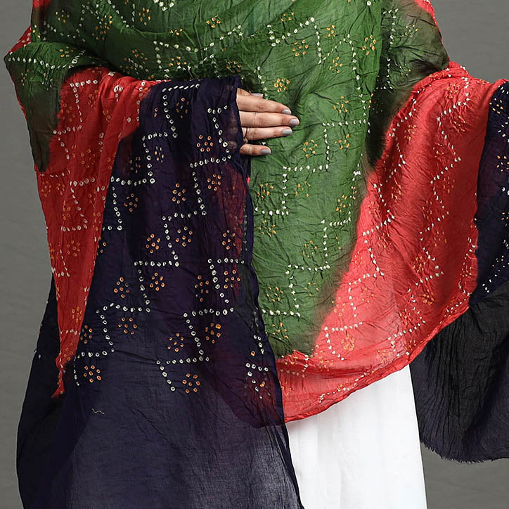 Multicolor - Kutch Tie-Dye Cotton Bandhani Dupatta 13