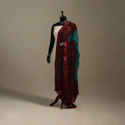 Kutch tie-dye cotton bandhani dupatta 19 - handcrafted