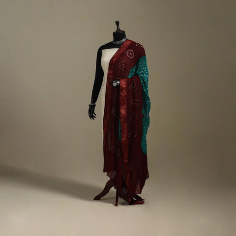 Kutch tie-dye cotton bandhani dupatta 19 - handcrafted