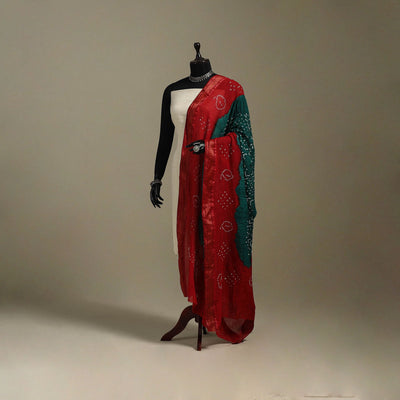 Kutch tie-dye cotton bandhani dupatta 21 - handcrafted