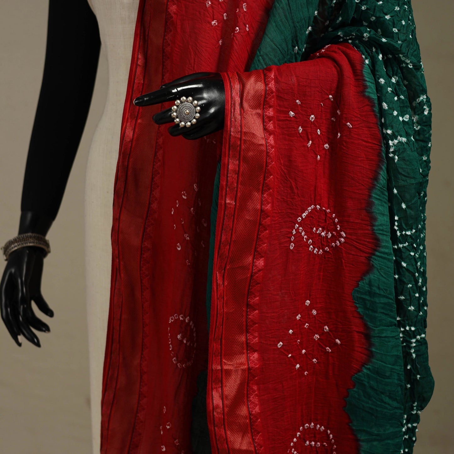 Kutch tie-dye cotton bandhani dupatta 21 - handcrafted
