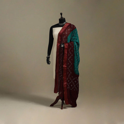 Kutch tie-dye cotton bandhani dupatta 22 - handcrafted