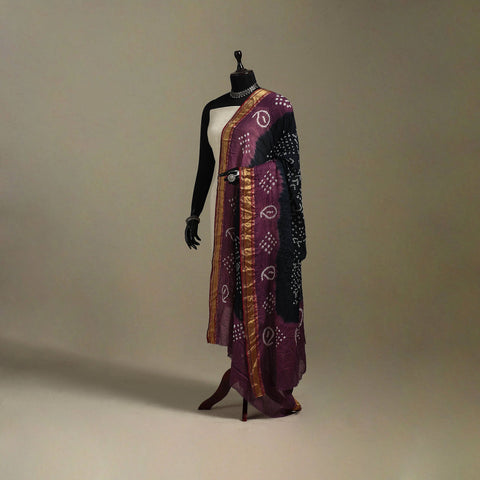 Kutch tie-dye cotton bandhani dupatta 28 - handcrafted
