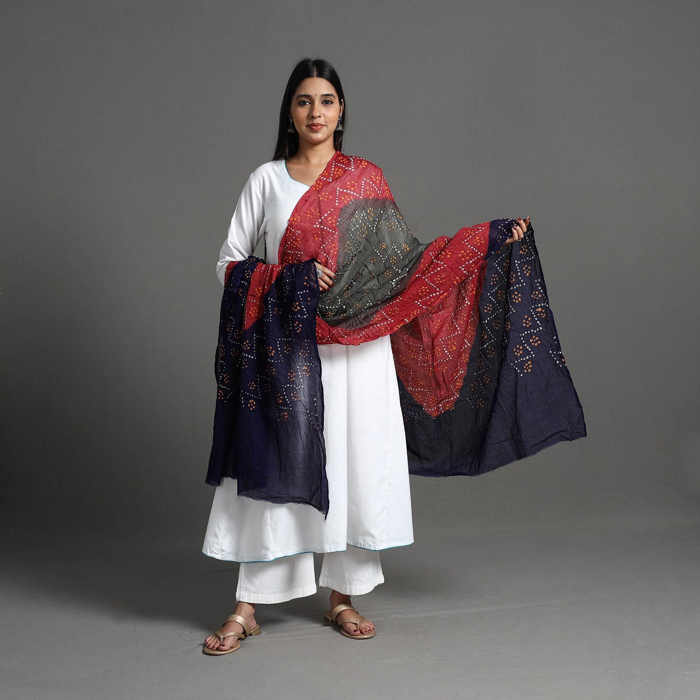 Shop Authentic Multicolor Bandhani Cotton Dupatta Online