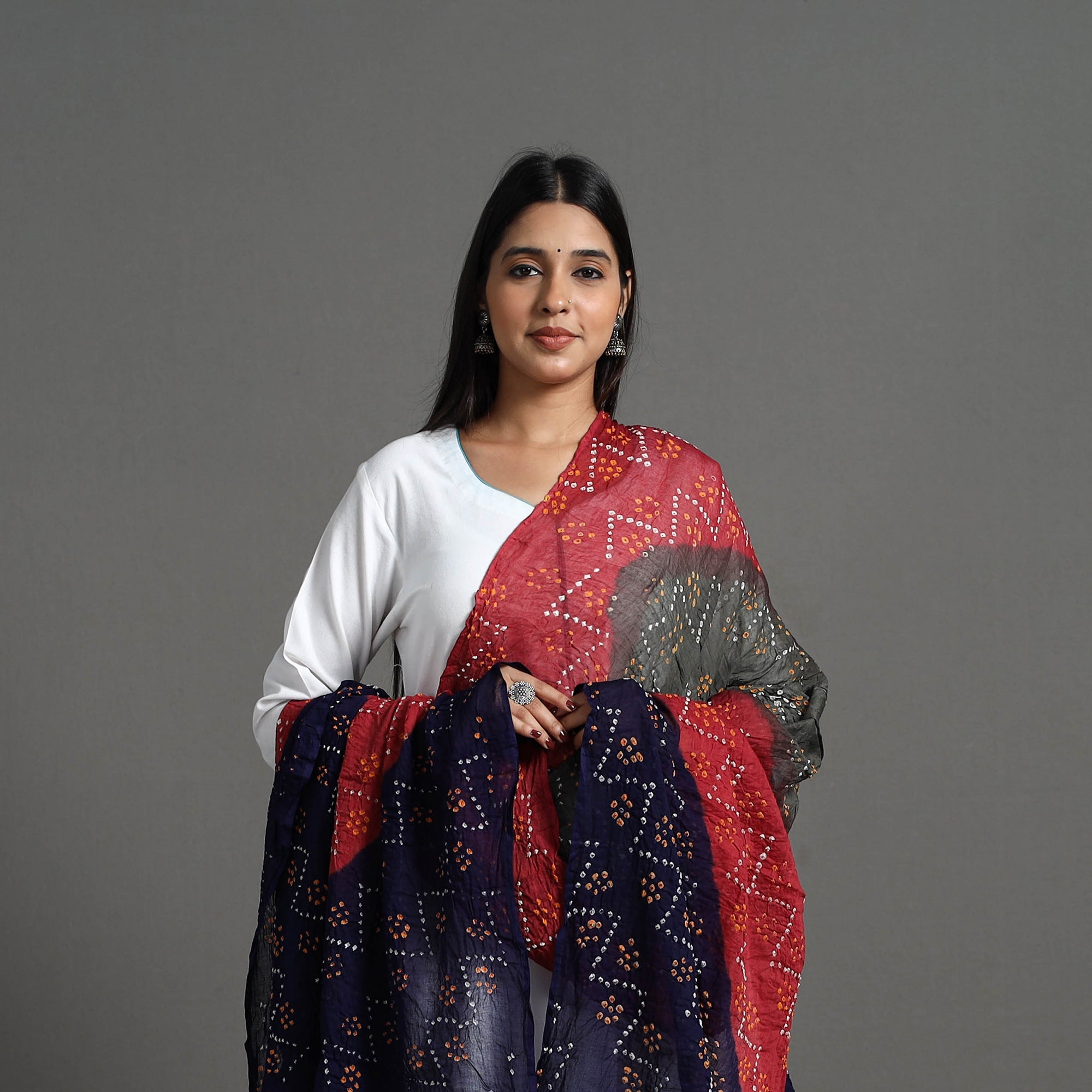 Shop Authentic Multicolor Bandhani Cotton Dupatta Online