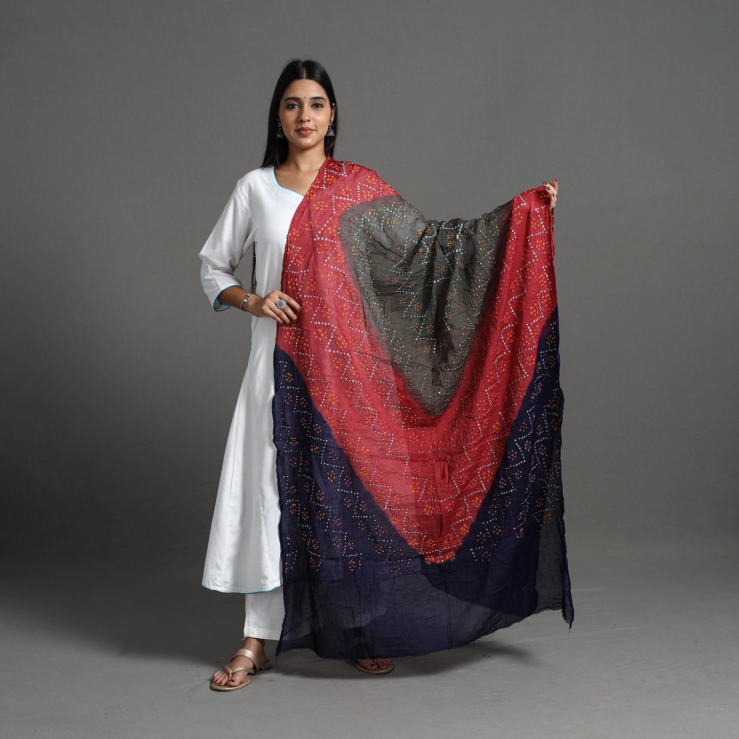 Shop Authentic Multicolor Bandhani Cotton Dupatta Online