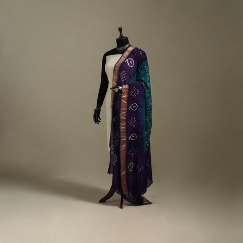 Kutch tie-dye cotton bandhani dupatta 40 - handcrafted