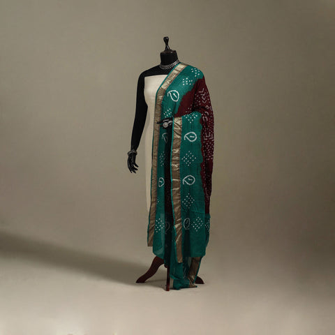 Kutch tie-dye cotton bandhani dupatta 43 - handcrafted