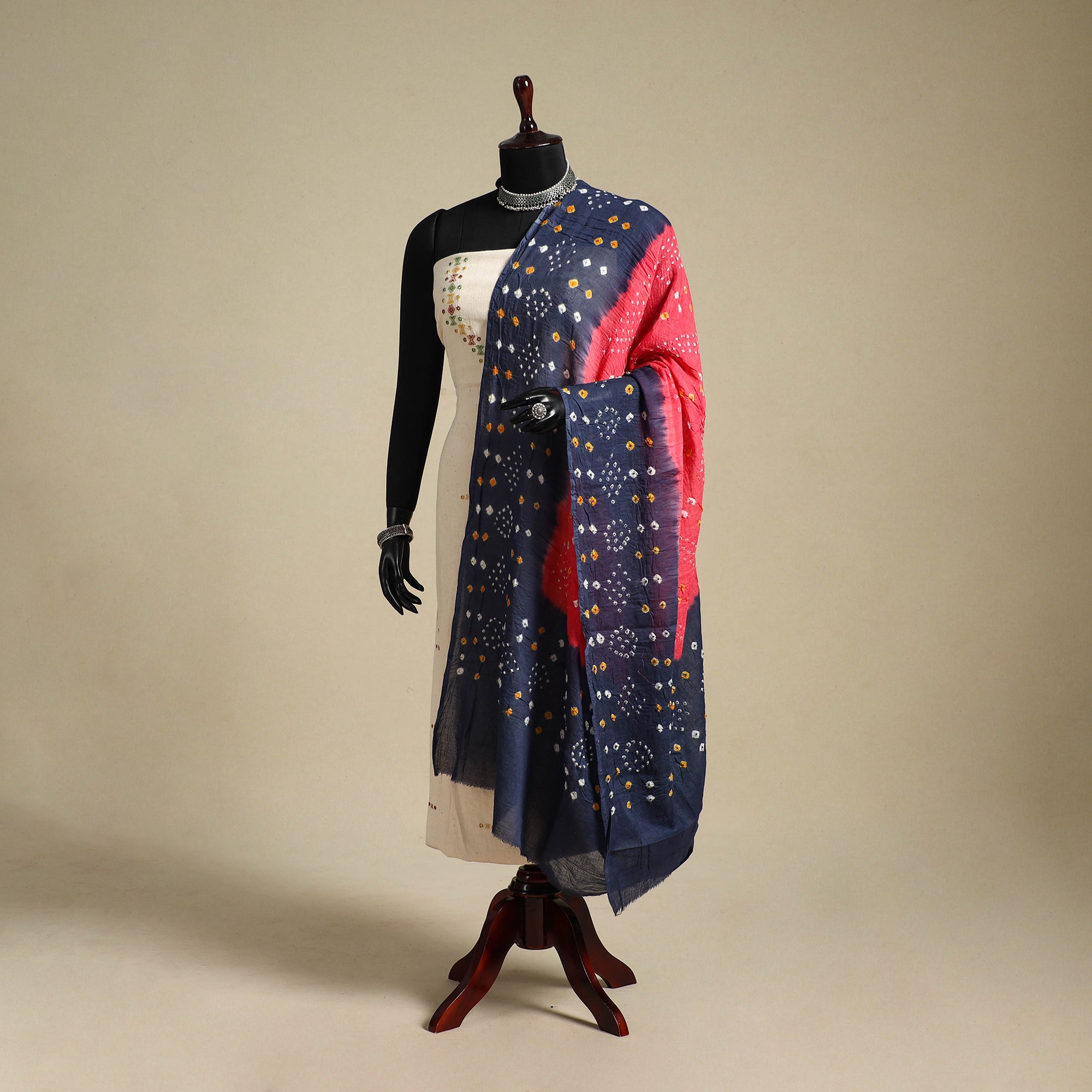 Multicolor - kutch tie-dye cotton bandhani dupatta 54