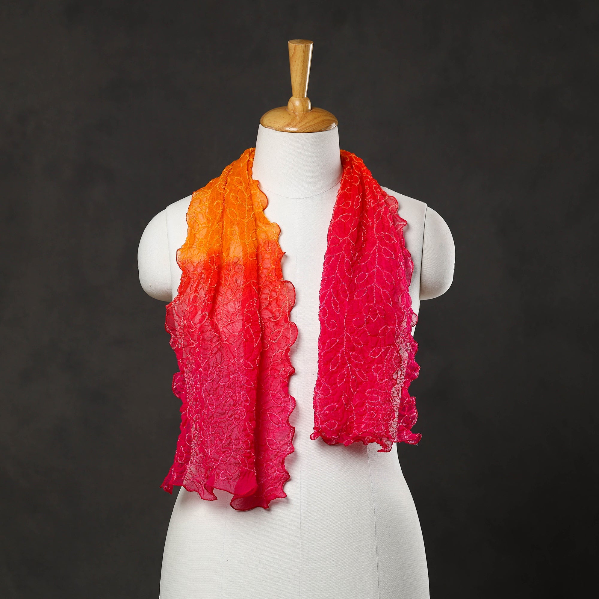 Multicolor - kutch tie & dye georgette bandhani stole 04