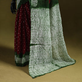 Kutch tie-dye pure cotton bandhani saree 35 - handcrafted