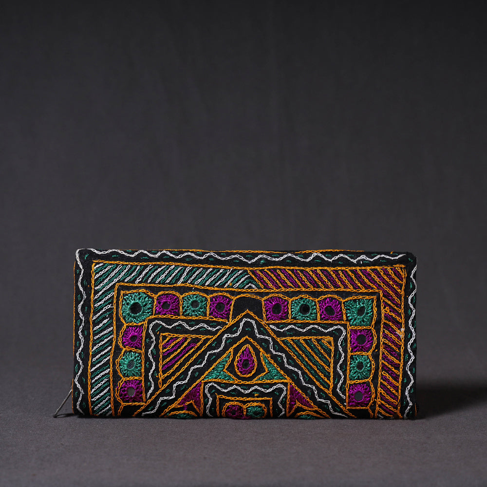 Multicolor Kutchi Embroidery Mirror Work Clutch