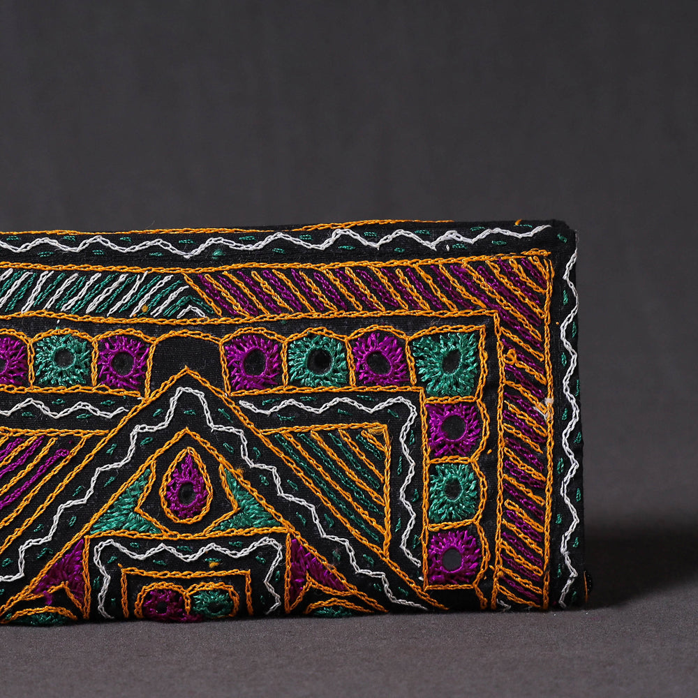 Multicolor Kutchi Embroidery Mirror Work Clutch