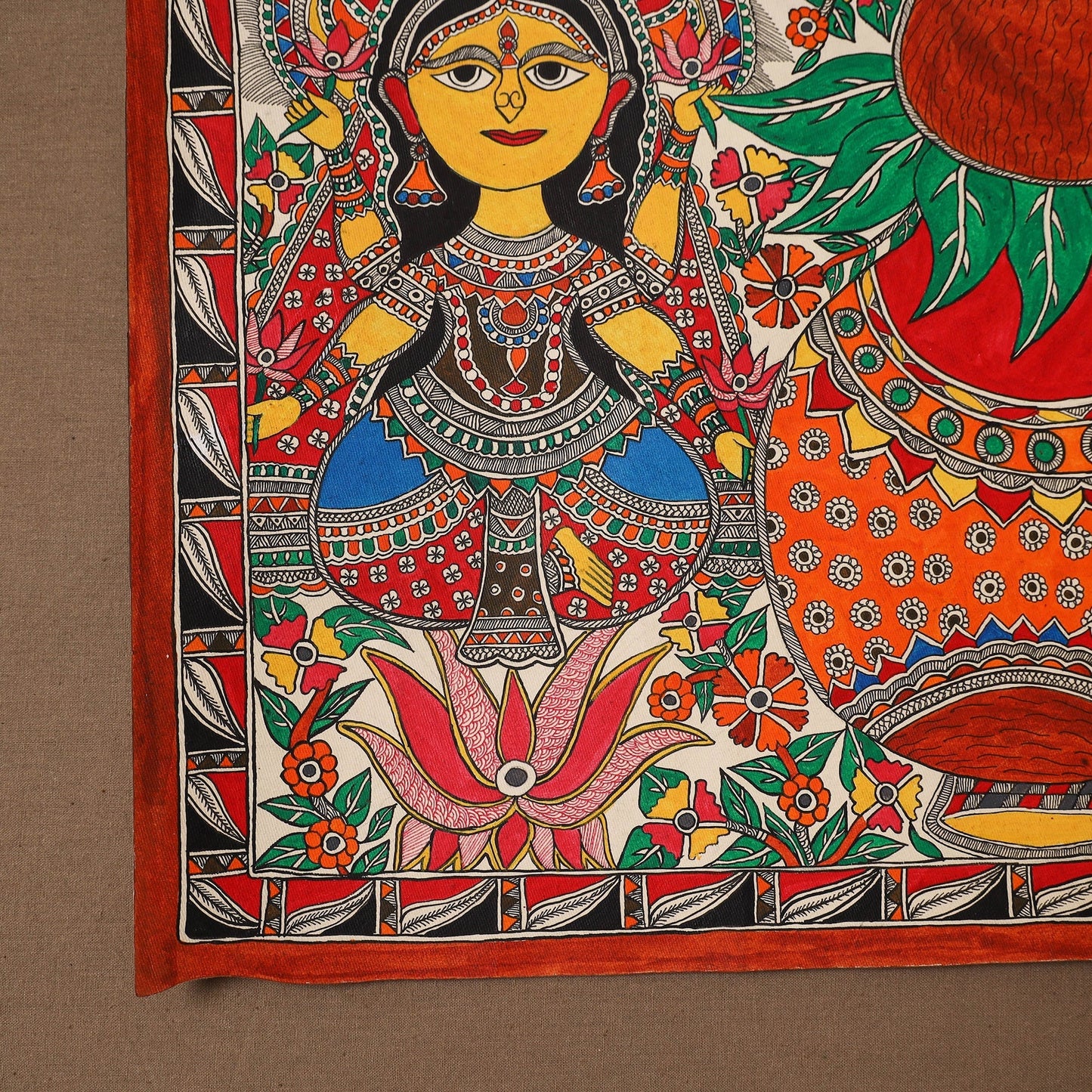 Handpainted madhubani painting by hira devi (15 x 22 in) 26