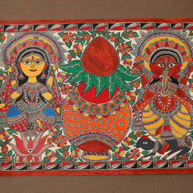Handpainted madhubani painting by hira devi (15 x 22 in) 26