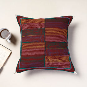 Multicolor Lambani Mirror Work Embroidery Cotton Cushion Cover