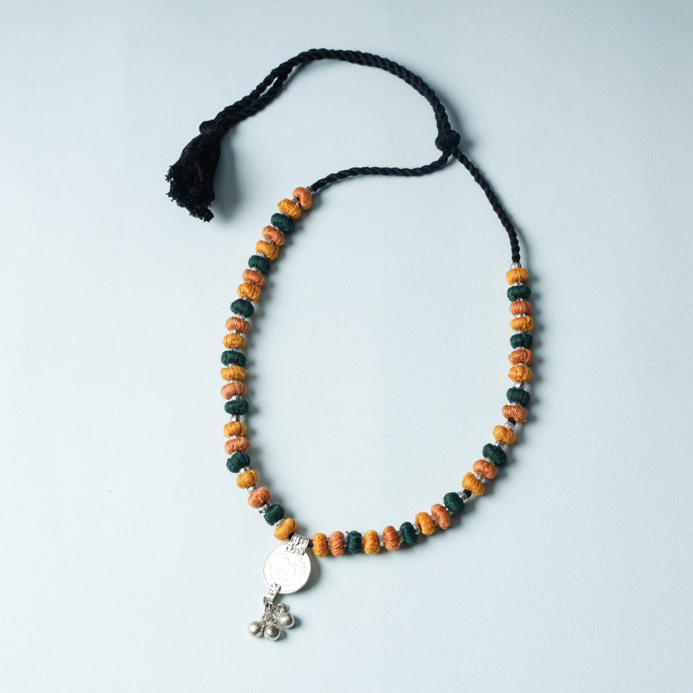  Lambani Thread & Bead Work Coin Pendant Necklace 