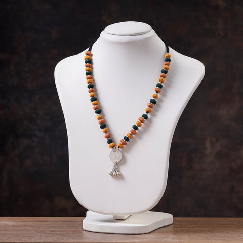  Lambani Thread & Bead Work Coin Pendant Necklace 