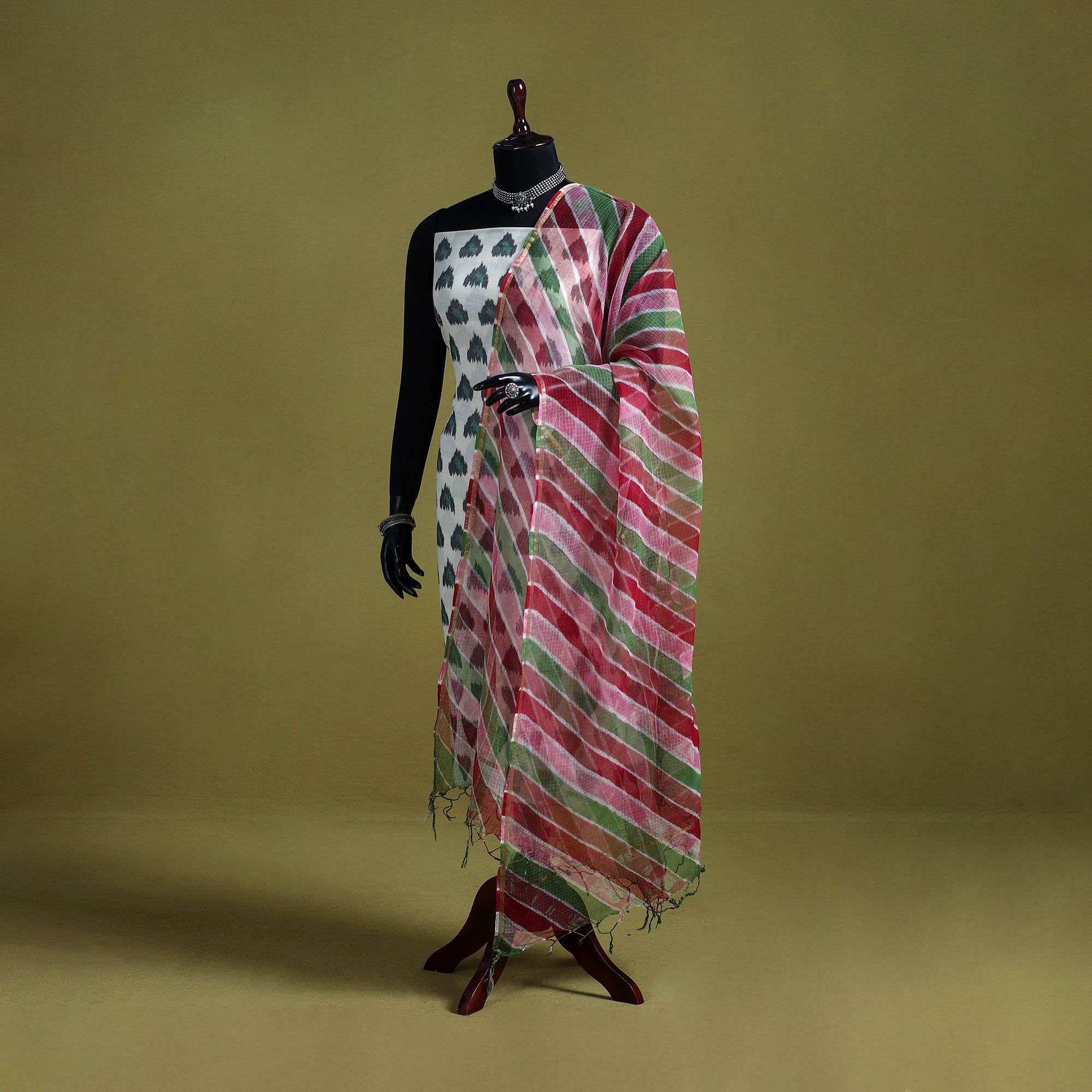 Multicolor - tie-dye kota doria cotton leheriya dupatta 07