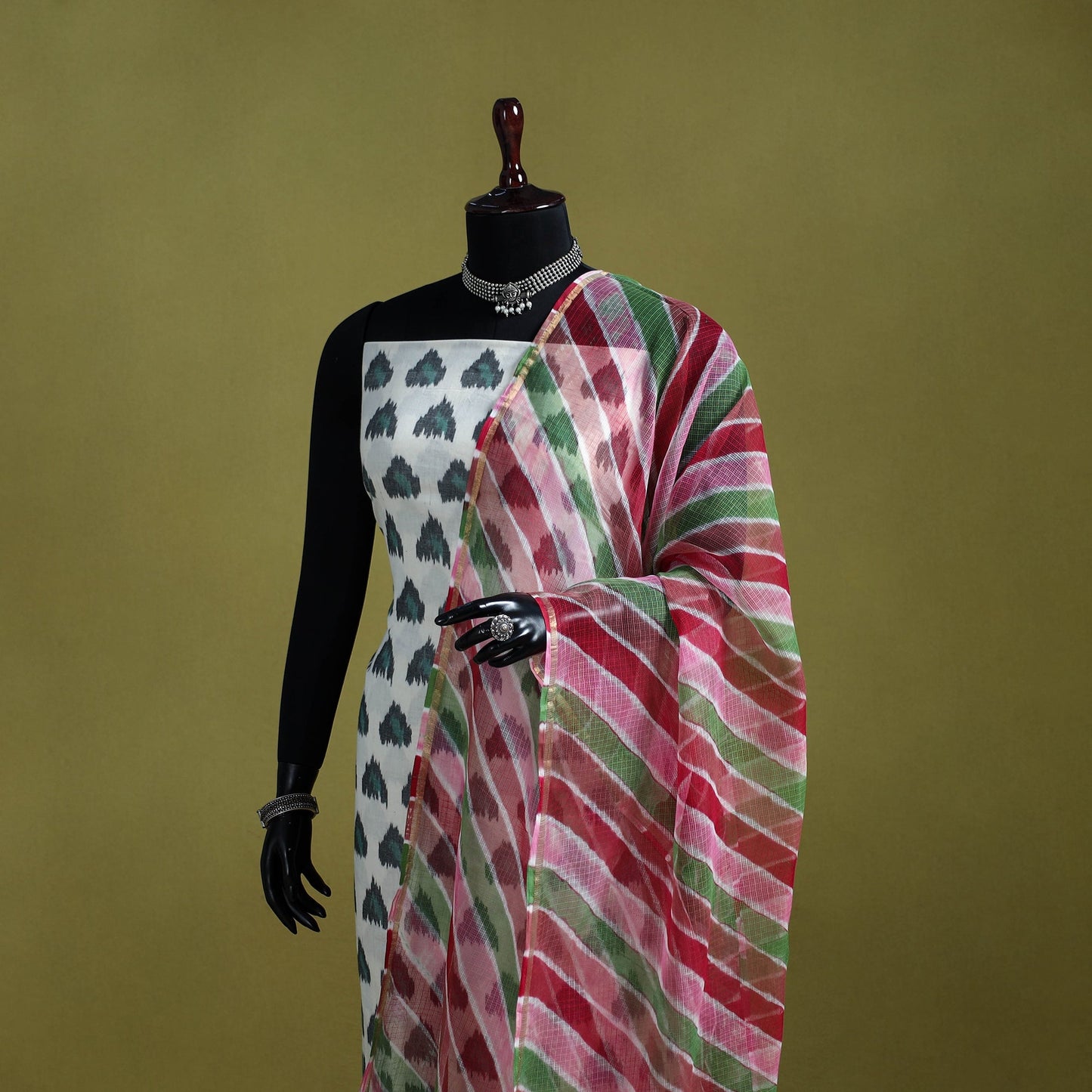 Multicolor - tie-dye kota doria cotton leheriya dupatta 07