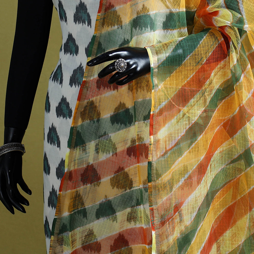 Multicolor - tie-dye kota doria cotton leheriya dupatta 13