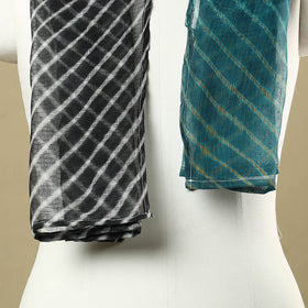 Multicolor leheriya tie-dye patchwork kota doria cotton