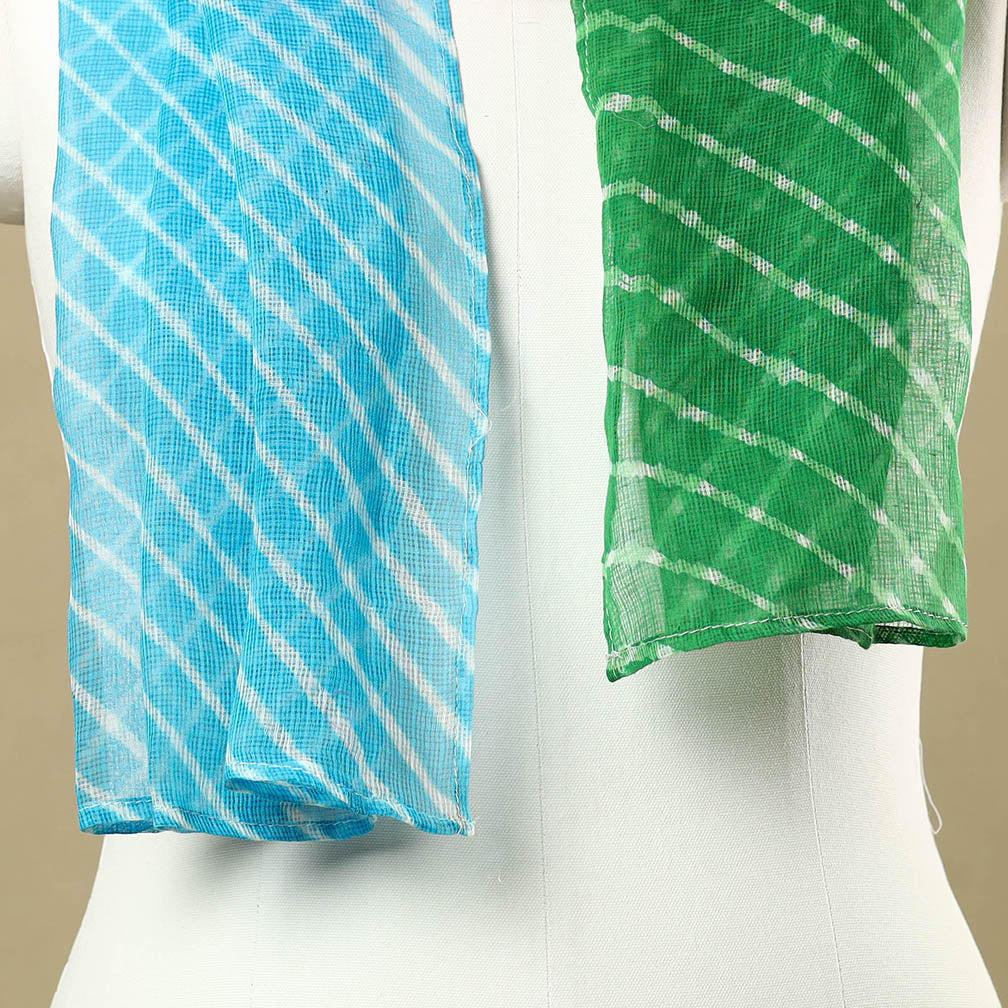 Multicolor leheriya tie-dye patchwork kota doria cotton