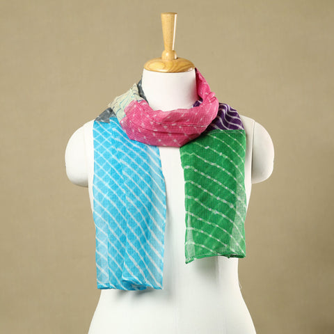 Multicolor leheriya tie-dye patchwork kota doria cotton