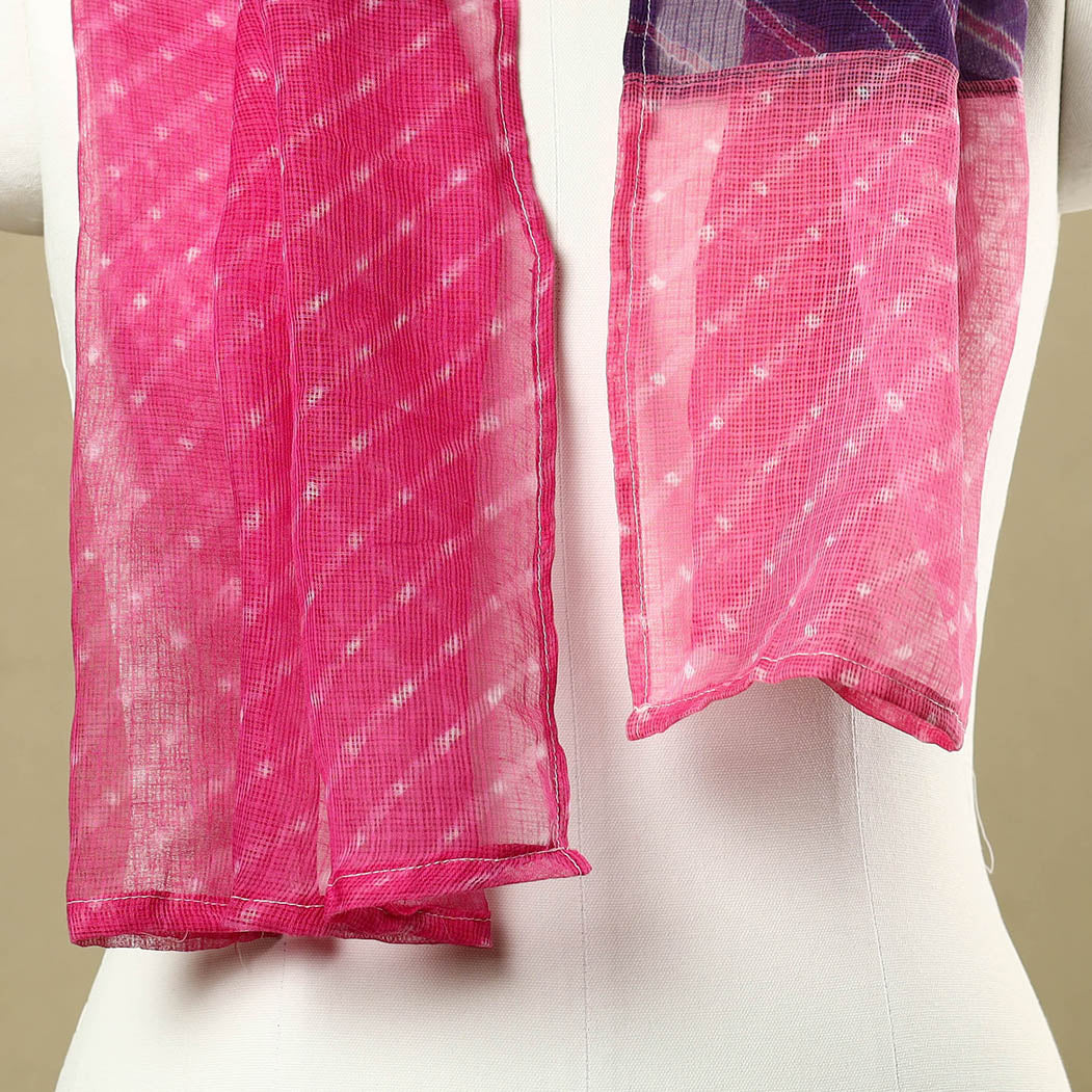 Multicolor leheriya tie-dye patchwork kota doria cotton