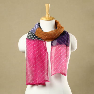 Multicolor leheriya tie-dye patchwork kota doria cotton