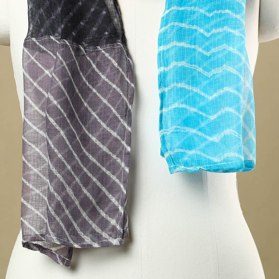   Leheriya Tie-Dye Patchwork Multicolor Kota Doria Cotton Stole 20 Online at iTokri.com