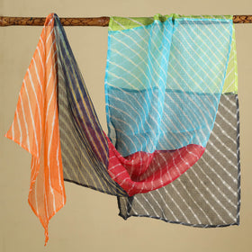 Multicolor leheriya tie-dye patchwork kota doria cotton