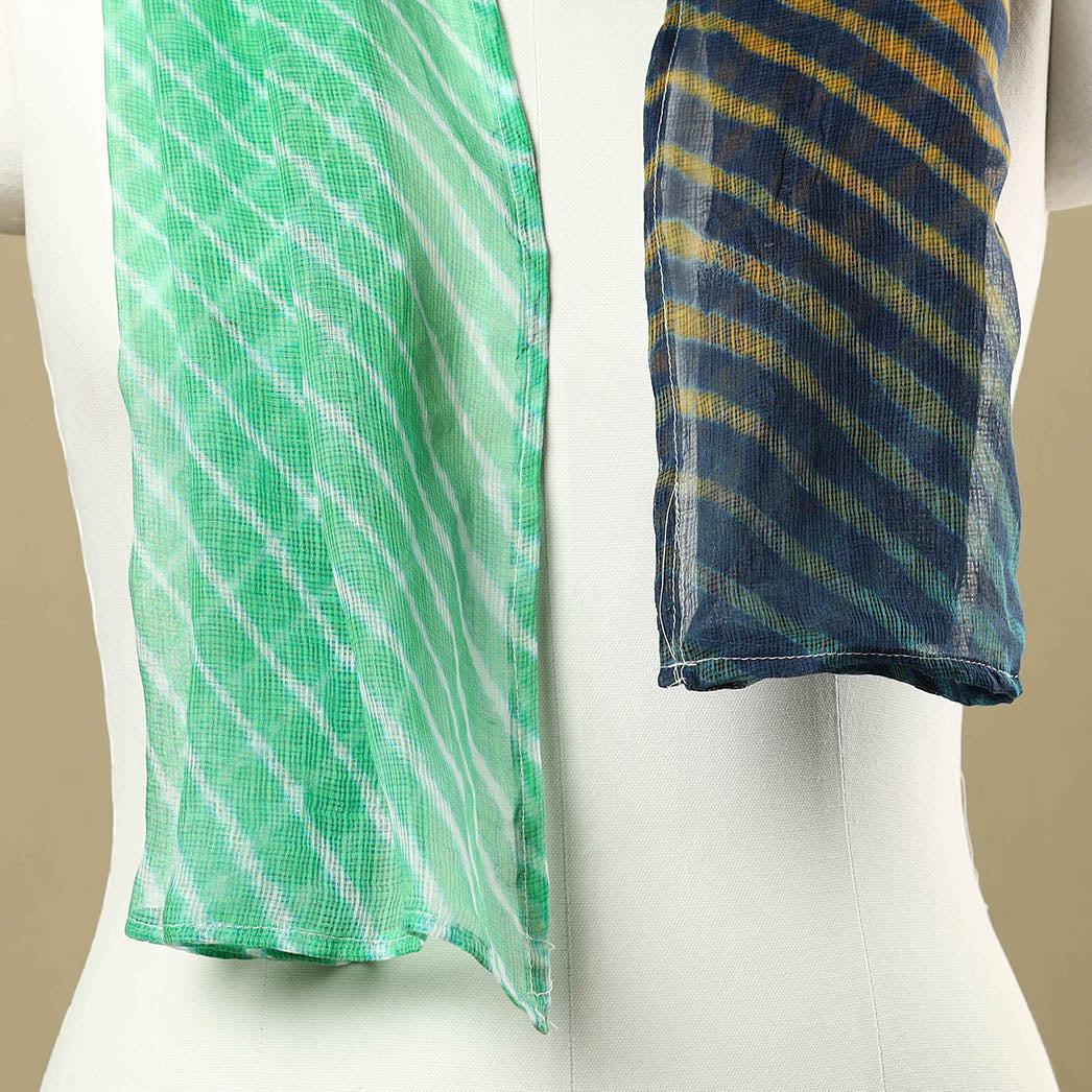 Multicolor leheriya tie-dye patchwork kota doria cotton