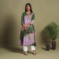 Multicolor A-Line Tie & Dye Cotton Pintuck Shibori Kurta for Women