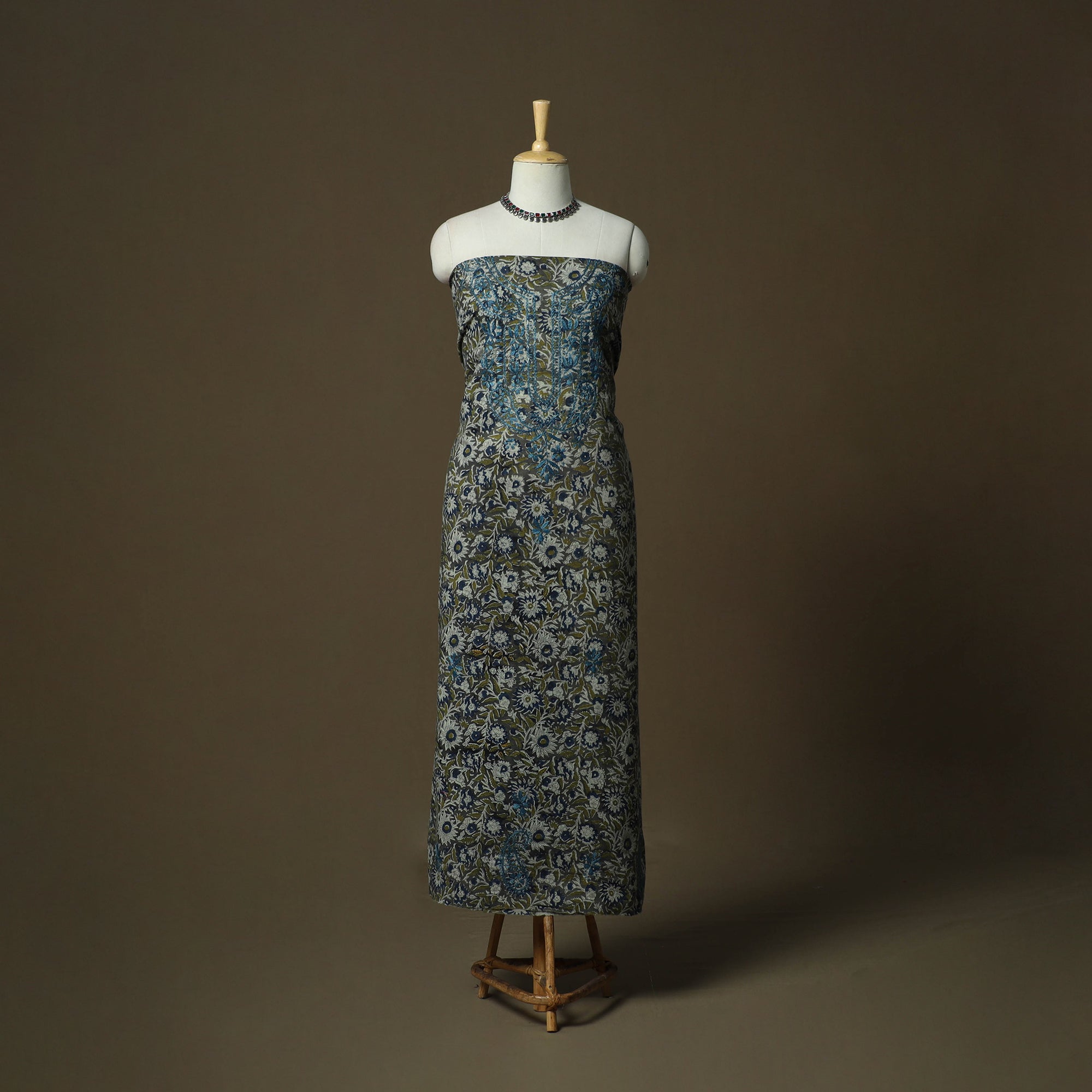 Lucknowi chikankari hand work kalamkari unstitched kurta