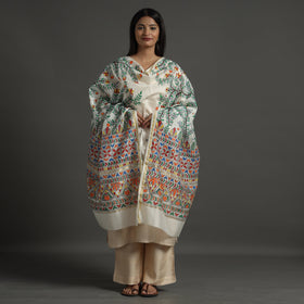 Multicolor - madhubani handpainted chanderi silk handloom