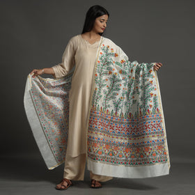 Multicolor - madhubani handpainted chanderi silk handloom